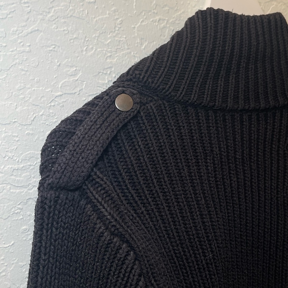 Black Ribbed Knit Jacket - Picture 6 of 6
